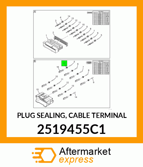 PLUG SEALING, CABLE TERMINAL 2519455C1