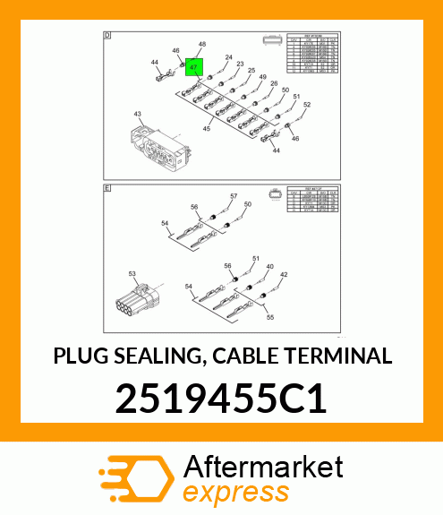 PLUG SEALING, CABLE TERMINAL 2519455C1