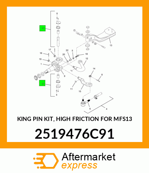 KING PIN KIT, HIGH FRICTION FOR MFS13 2519476C91