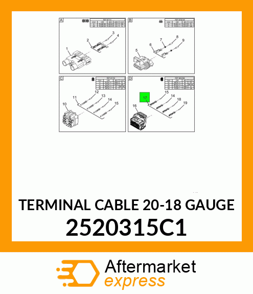 TERMINAL CABLE 20-18 GAUGE 2520315C1