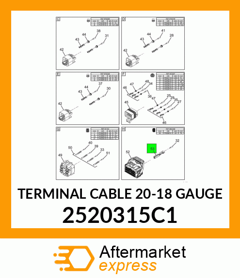 TERMINAL CABLE 20-18 GAUGE 2520315C1