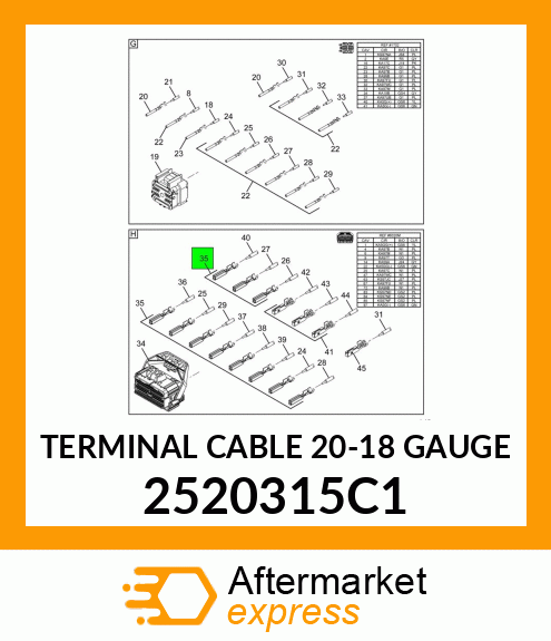 TERMINAL CABLE 20-18 GAUGE 2520315C1