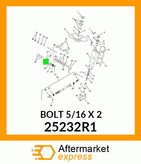 BOLT 5/16" X 2" 25232R1