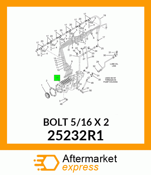 BOLT 5/16" X 2" 25232R1