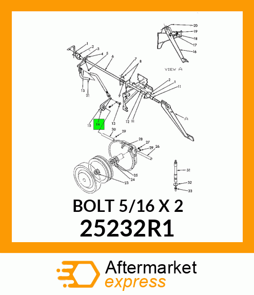 BOLT 5/16" X 2" 25232R1