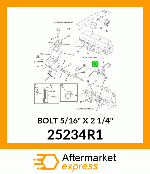 BOLT 5/16" X 2 1/4" 25234R1