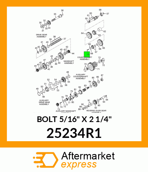 BOLT 5/16" X 2 1/4" 25234R1