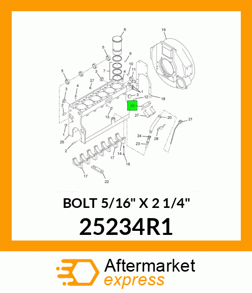 BOLT 5/16" X 2 1/4" 25234R1