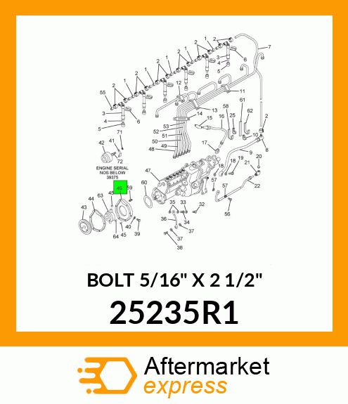 BOLT 5/16" X 2 1/2" 25235R1