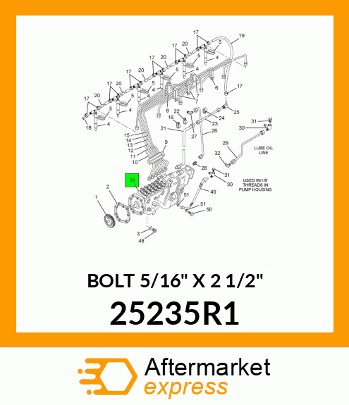 BOLT 5/16" X 2 1/2" 25235R1