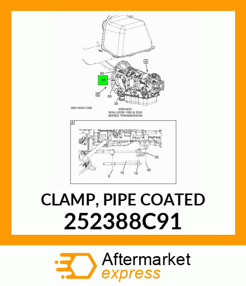 CLAMP, PIPE COATED 252388C91
