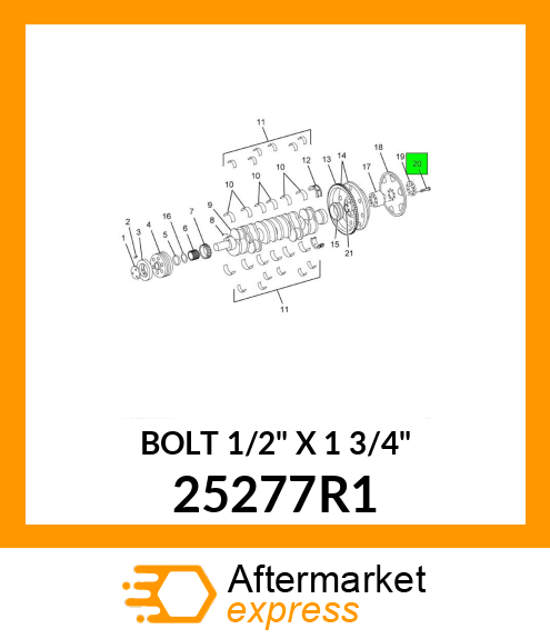 BOLT 1/2" X 1 3/4" 25277R1