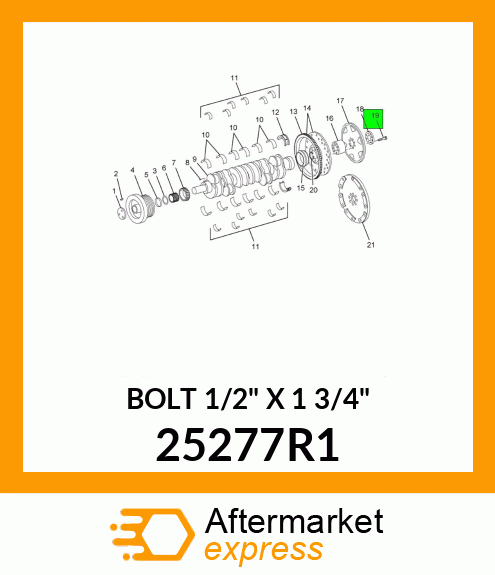 BOLT 1/2" X 1 3/4" 25277R1