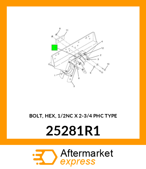 BOLT, HEX, 1/2NC X 2-3/4 PHC TYPE 25281R1