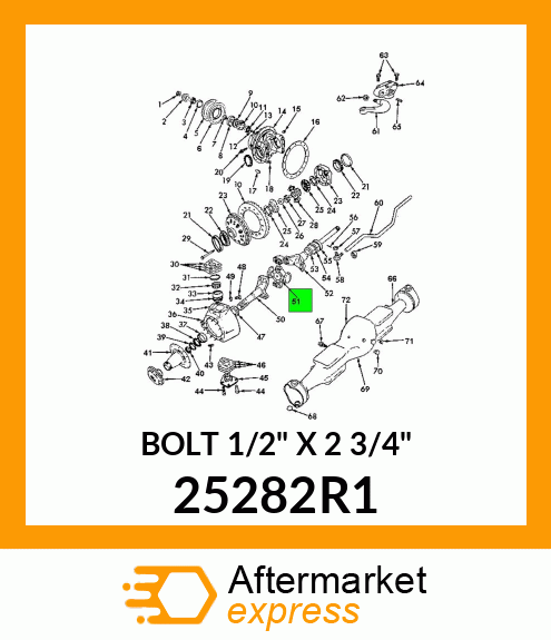 BOLT 1/2" X 2 3/4" 25282R1