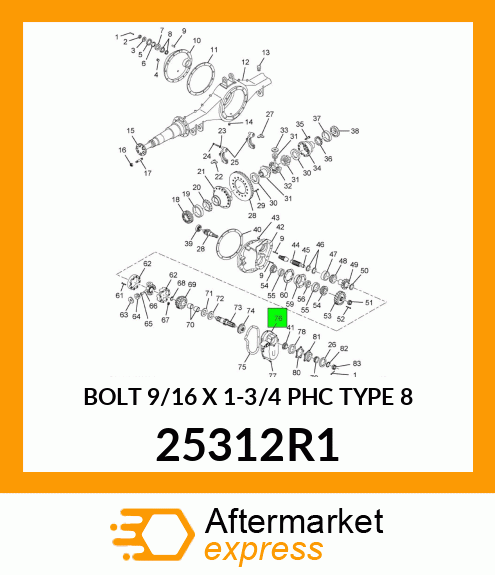 BOLT 9/16 X 1-3/4 PHC TYPE 8 25312R1