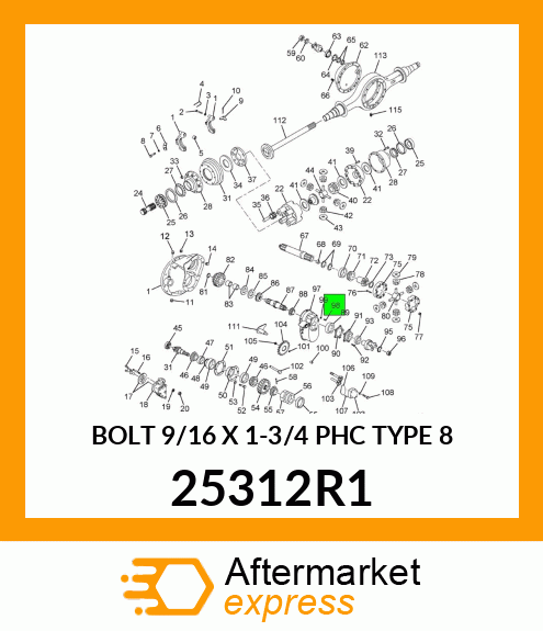 BOLT 9/16 X 1-3/4 PHC TYPE 8 25312R1