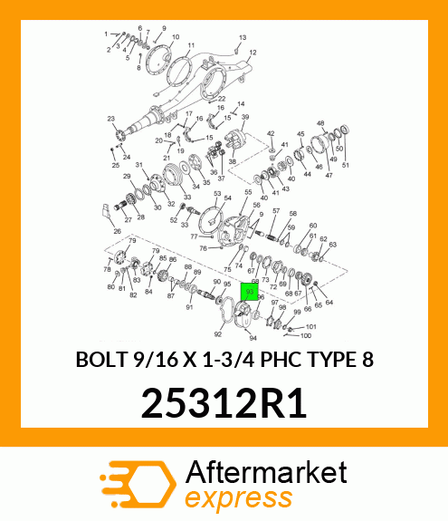 BOLT 9/16 X 1-3/4 PHC TYPE 8 25312R1