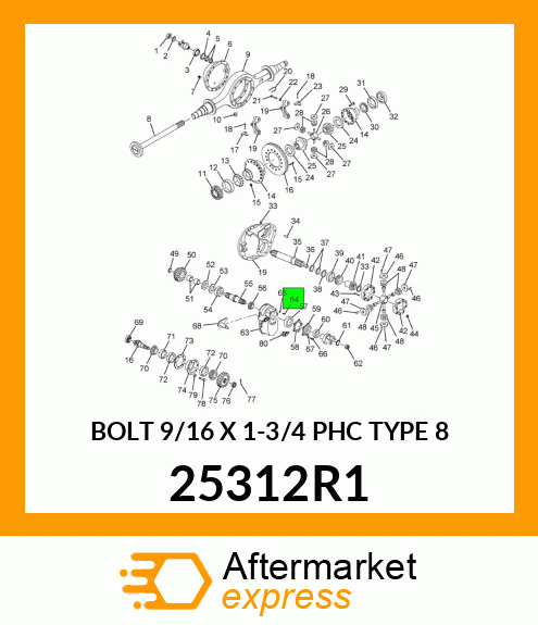 BOLT 9/16 X 1-3/4 PHC TYPE 8 25312R1