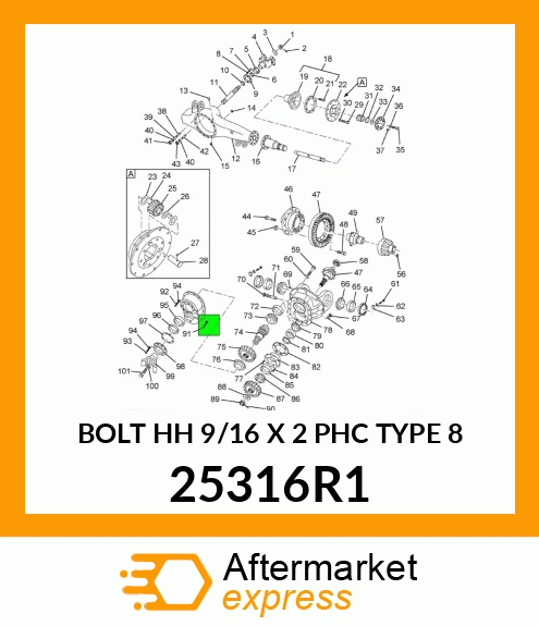 BOLT HH 9/16 X 2 PHC TYPE 8 25316R1