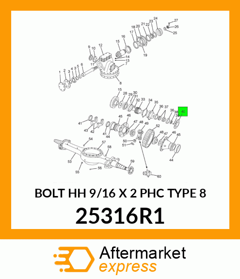 BOLT HH 9/16 X 2 PHC TYPE 8 25316R1