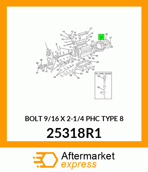 BOLT 9/16 X 2-1/4 PHC TYPE 8 25318R1