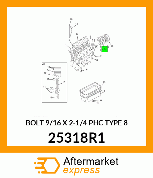 BOLT 9/16 X 2-1/4 PHC TYPE 8 25318R1