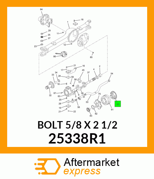 BOLT 5/8" X 2 1/2" 25338R1