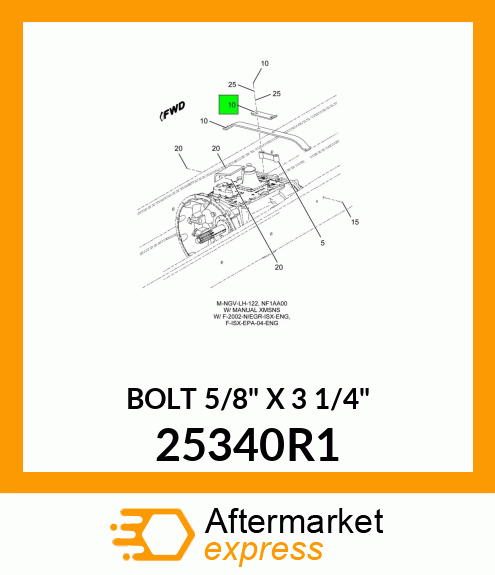 BOLT 5/8" X 3 1/4" 25340R1