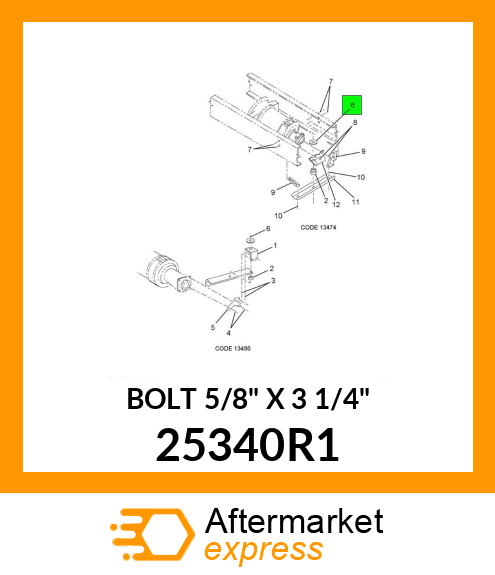 BOLT 5/8" X 3 1/4" 25340R1