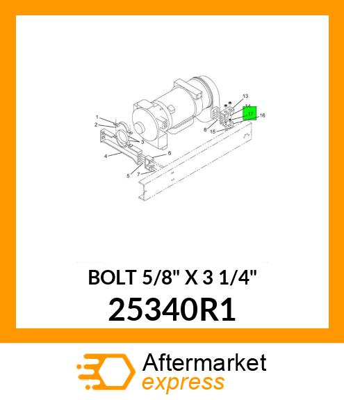 BOLT 5/8" X 3 1/4" 25340R1