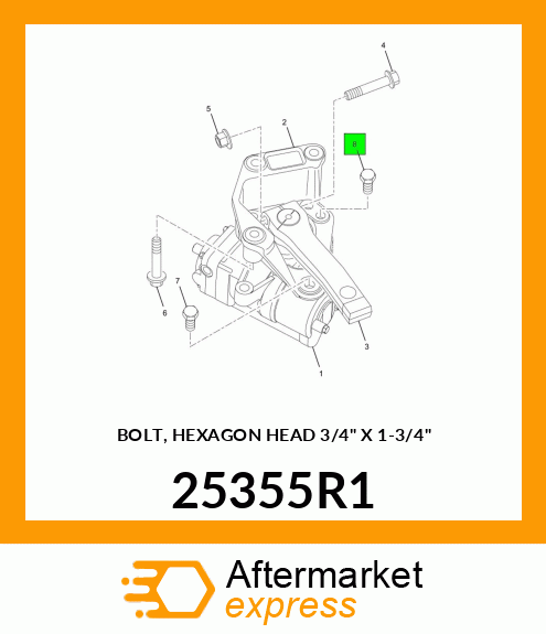 BOLT, HEXAGON HEAD 3/4" X 1-3/4" 25355R1