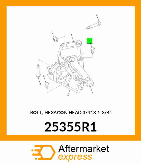 BOLT, HEXAGON HEAD 3/4" X 1-3/4" 25355R1