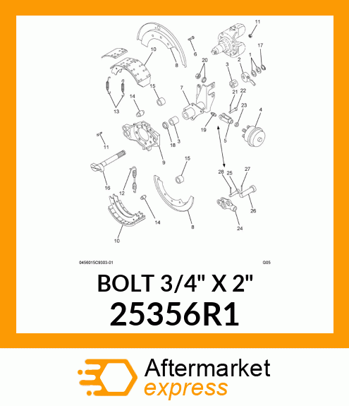 BOLT 3/4" X 2" 25356R1