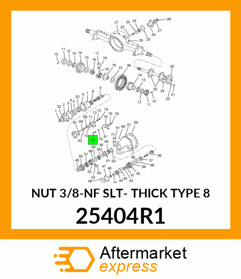 NUT 3/8-NF SLT- THICK TYPE 8 25404R1