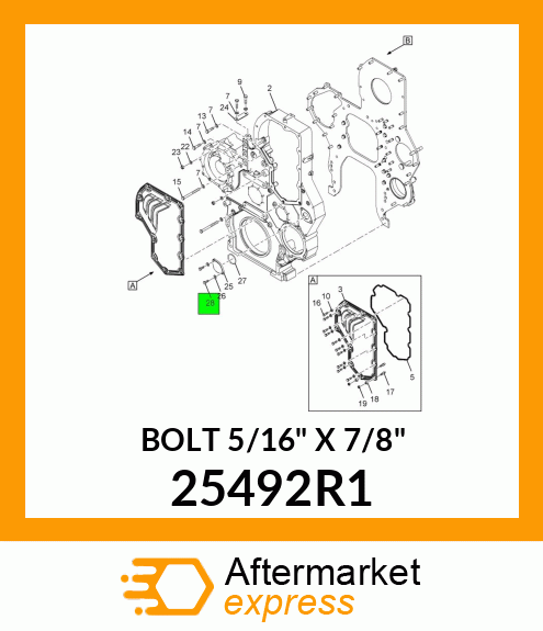 BOLT 5/16" X 7/8" 25492R1