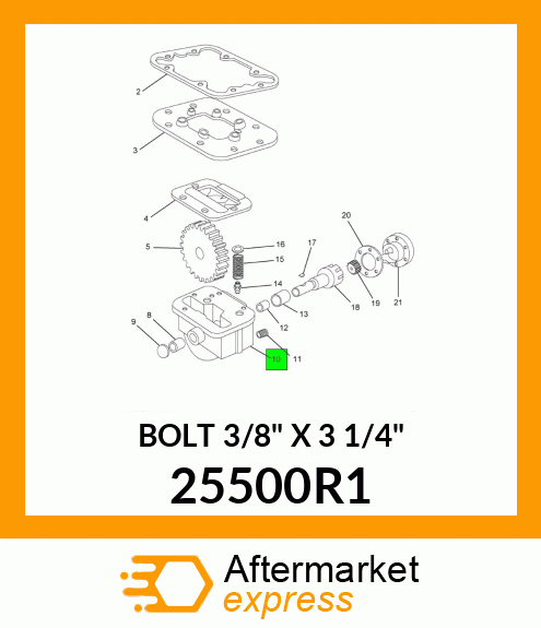 BOLT 3/8" X 3 1/4" 25500R1
