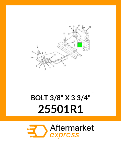 BOLT 3/8" X 3 3/4" 25501R1