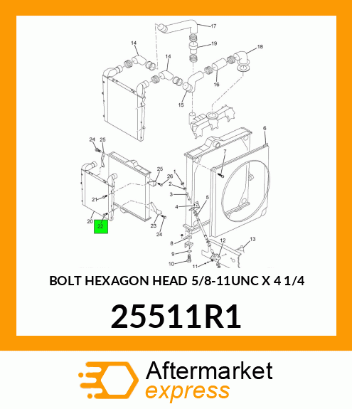 BOLT HEXAGON HEAD 5/8-11UNC X 4 1/4 25511R1