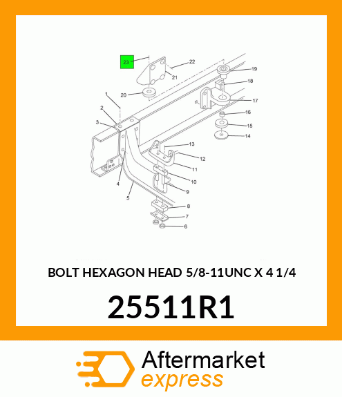 BOLT HEXAGON HEAD 5/8-11UNC X 4 1/4 25511R1