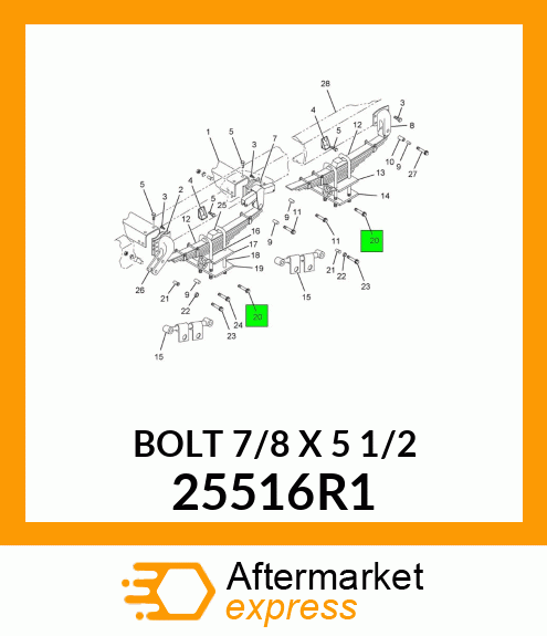 BOLT 7/8" X 5 1/2" 25516R1