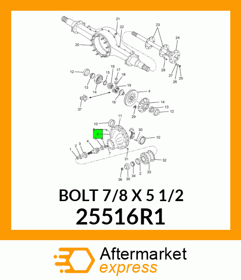 BOLT 7/8" X 5 1/2" 25516R1