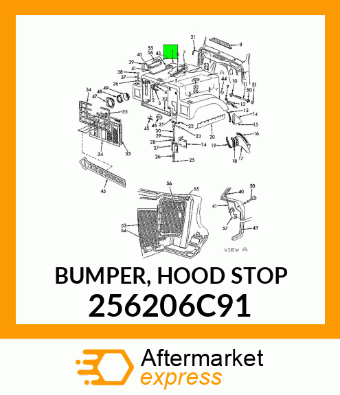 BUMPER, HOOD STOP 256206C91