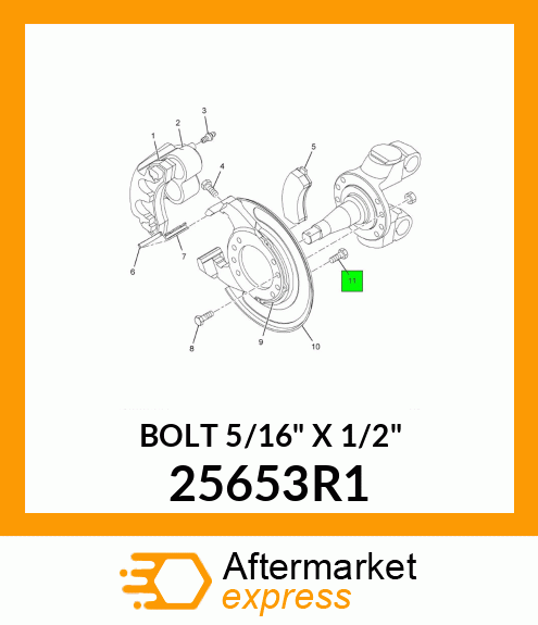 BOLT 5/16" X 1/2" 25653R1