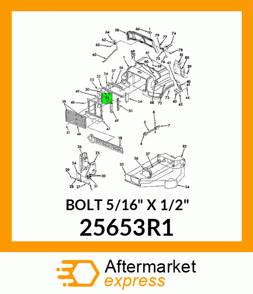 BOLT 5/16" X 1/2" 25653R1