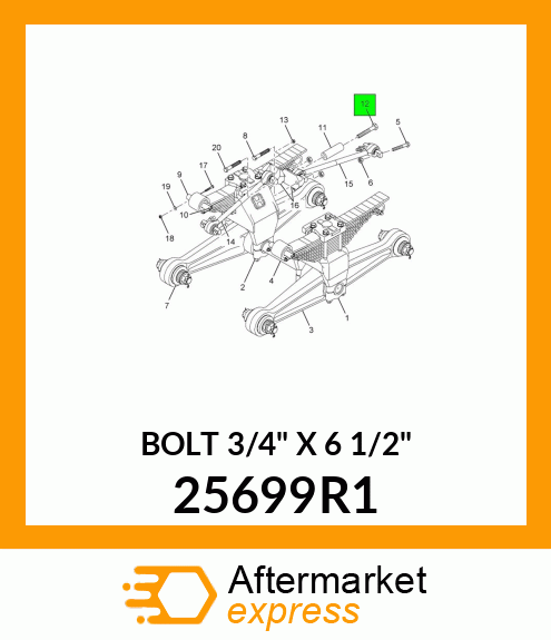 BOLT 3/4" X 6 1/2" 25699R1