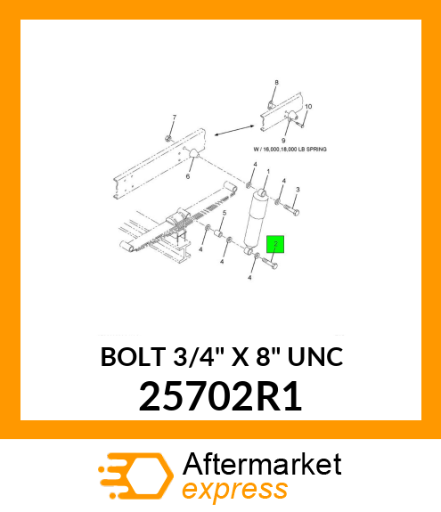 BOLT 3/4" X 8" UNC 25702R1