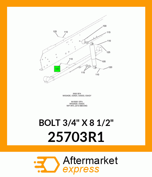 BOLT 3/4" X 8 1/2" 25703R1