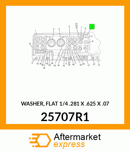 WASHER, FLAT 1/4 .281 X .625 X .07 25707R1