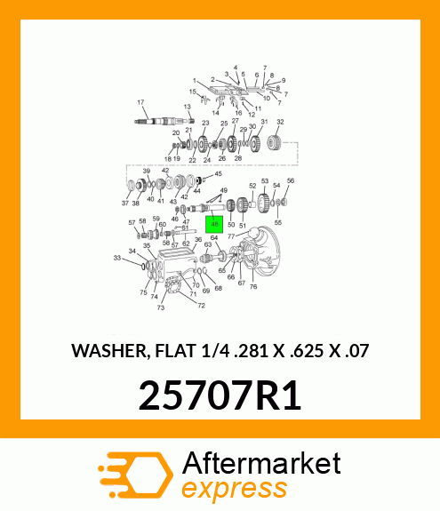 WASHER, FLAT 1/4 .281 X .625 X .07 25707R1